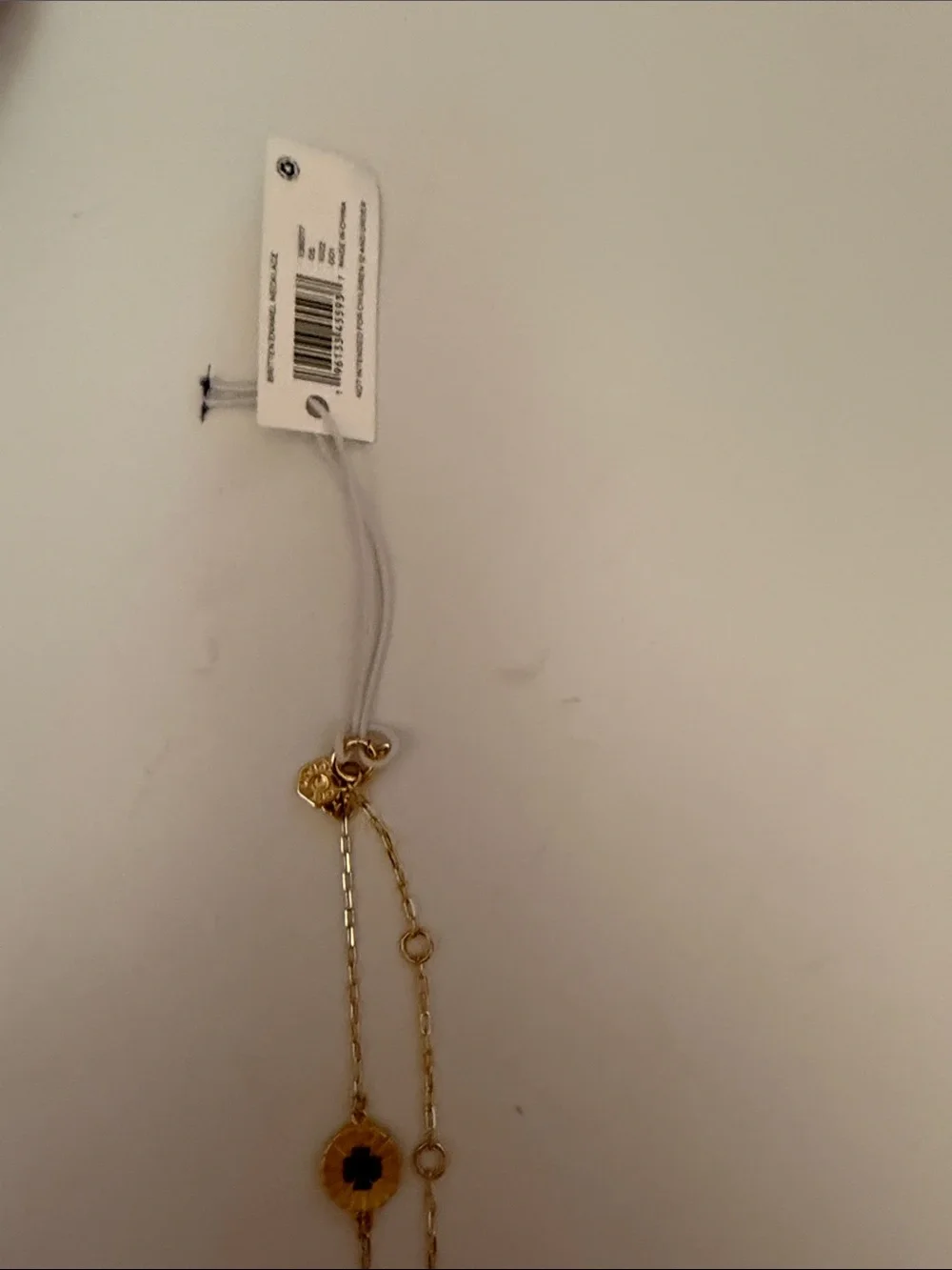 Tory Burch Gold Chain Necklace with Yellow and Black Heart & Medallion Accents